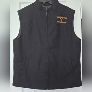 Yellowstone Button Ranch Men's Black Fleece Vest